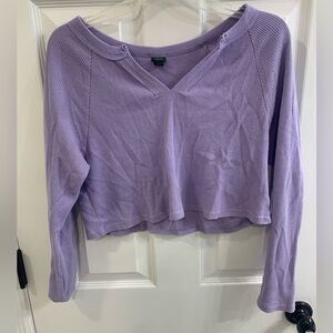 Purple Long Sleeve Knit Top